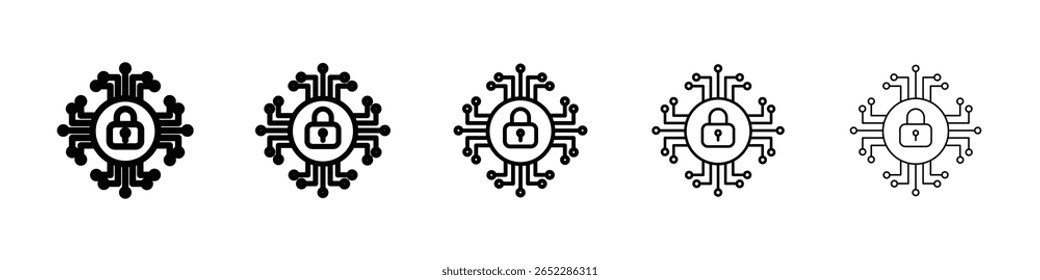 Icono de seguridad cibernética lleno de concepto de letrero plano para el Diseño web.