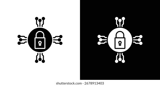 Diseño plano de icono de seguridad cibernética. Eps 10