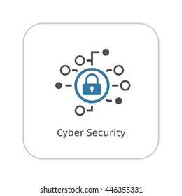 Cyber Security Icon. Flat Design.