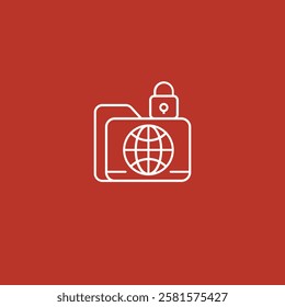 Cyber security icon flat vector design