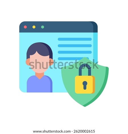 Cyber Security Icon Flat Vector Illustration