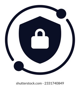 Cyber-Sicherheitssymbol-Illustration kann für Uiux, Web usw. verwendet werden