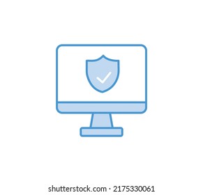 Icono de ciberseguridad. Estilo de línea de iconos de seguridad cibernética para portátiles aislados. Concepto de diseño de símbolos vectoriales de calidad superior para el diseño de la interfaz de usuario de la aplicación móvil del logotipo.