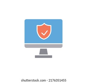 Symbol für Cybersicherheit. Isolierte Notebook-Cyber-Sicherheit Symbol-Linie Stil. Hochwertiges Vektorsymbol-Zeichnungskonzept für Ihr Logo, Ihr mobiles App UI-Design.