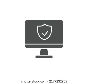 Cyber security icon. Isolated laptop cyber security icon line style. Premium quality vector symbol drawing concept for your logo web mobile app UI design.