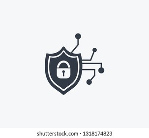 Cyber security icon isolated on clean background. Cyber security icon concept drawing icon in modern style. Vector illustration for your web mobile logo app UI design.