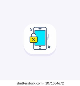 Cyber security icon with light background and rounded edges 
