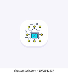 Cyber security icon with light background and rounded edges 