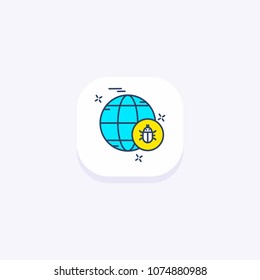 Cyber security icon with light background and rounded edges Cyber security icon with light background and rounded edges