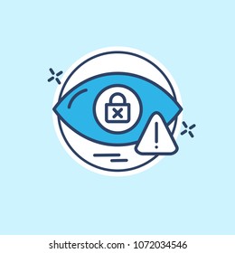 Cyber security icon with light blue background vector  