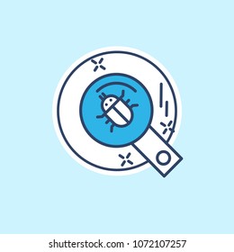 Cyber security icon with light blue background vector  