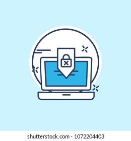Cyber security icon with light blue background vector  