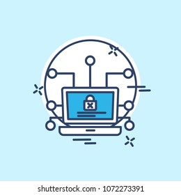 Cyber security icon with light blue background vector  