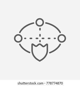 Cyber security icon line symbol. Isolated vector illustration of cyberspace protect sign concept for your web site mobile app logo UI design.