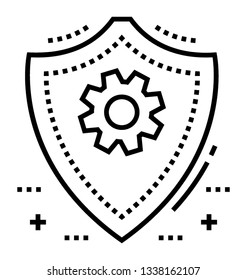 Cyber security icon in line vector 