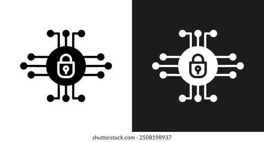 Cyber security icon logo set vector