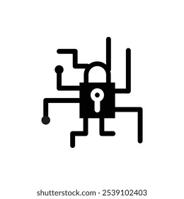 Cyber security icon logo sign set vector outline