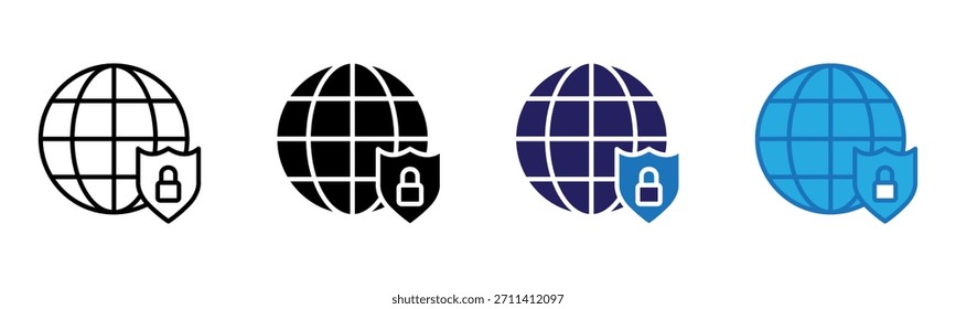 Icono de seguridad cibernética Multi Style Ilustración vectorial