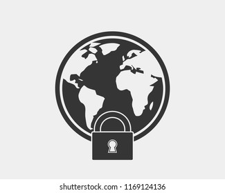 Cyber Security Icon on gray background. 