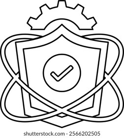 Cyber security icon. outline icon style
