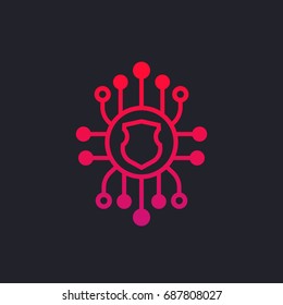 cyber security icon, protection and privacy concept