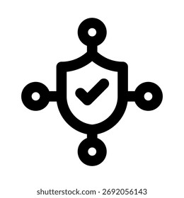 Icono de seguridad cibernética — Esquema de protección para la seguridad y protección digital