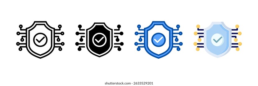 Cyber security icon set bundle. Multi style icon collection perfect for websites, apps, and presentations. Simple vector icon collection