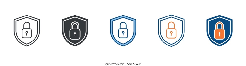 Conjunto de iconos de seguridad cibernética Colección de estilo múltiple