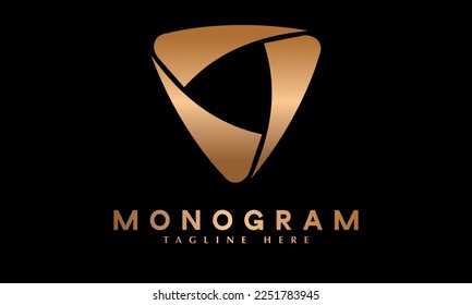 Plantilla de logotipo vectorial abstracto con forma de icono de seguridad cibernética