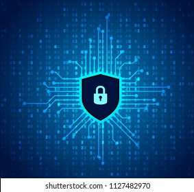 Cyber Security Icon. Shield Security Lock. Vector Illustration.