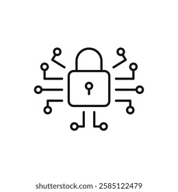 Cyber security icon. simple thin line vector icon