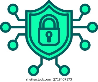 Signo de arte de símbolo de icono de seguridad cibernética