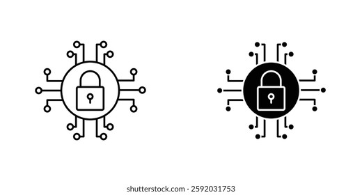 Cyber security icon symbol collection on white background.