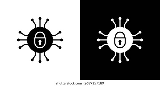 Cyber security icon symbol. simple flat symbol on blank background.