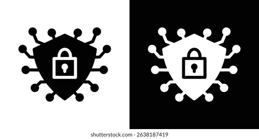 Cyber security icon symbols. Vector illustration.