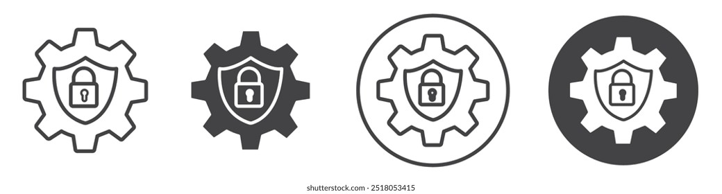 Cyber security icon thin line illustration