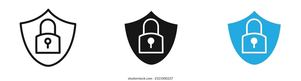Cyber security icon thin line illustration