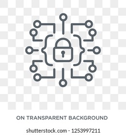 Cyber security icon. Trendy flat vector Cyber security icon on transparent background from Internet Security and Networking collection. High quality filled Cyber security symbol use for web and mobile