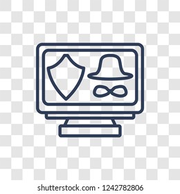 Cyber security icon. Trendy linear Cyber security logo concept on transparent background from Internet Security and Networking collection