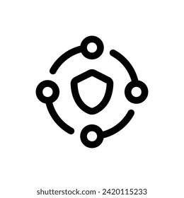 Cyber Security icon in trendy outline style isolated on white background. Cyber Security silhouette symbol for your website design, logo, app, UI. Vector illustration, EPS10.