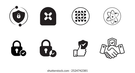 El fondo blanco y negro del Vector del icono de la seguridad cibernética .eps