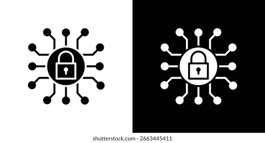 Cyber security icon Vector clipArt Illustrations in flat style