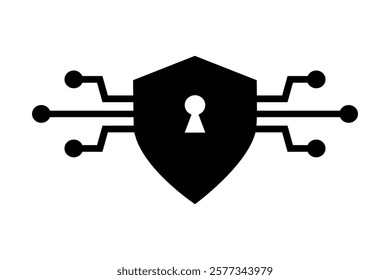 Cyber security icon vector, Encryption security icon, flat style vector illustration editable isolated design.
