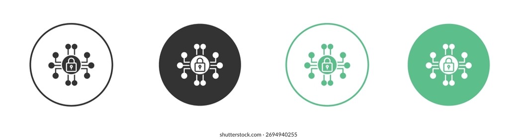 Vector del icono de la seguridad cibernética, cartel plano lleno, pictograma sólido