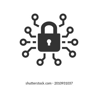 Cyber security icon. Vector illustration isolated on white.