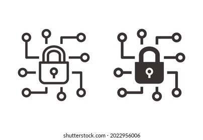 Cyber security icon. Vector illustration isolated on white.