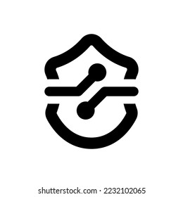 Cyber security icon (vector illustration)