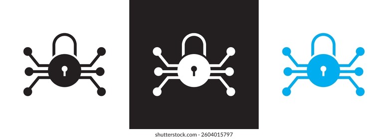 Cyber security icon. Vector illustration. isolated on white and black background. EPS 10