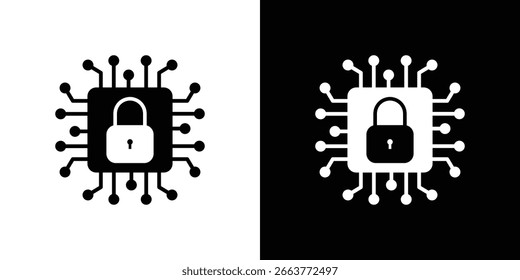 Ilustración vectorial de iconos de seguridad cibernética - Colección de iconos vectoriales de estilo negro de alta calidad