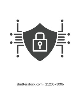 Cyber Security Icon Vector Image. Can Also Be Used For Physical Fitness. Suitable For Mobile Apps, Web Apps And Print Media.